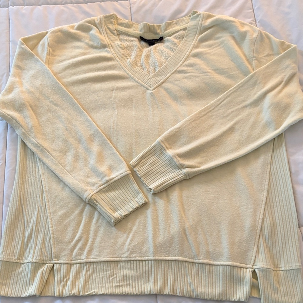 Cream V-Neck Sweater